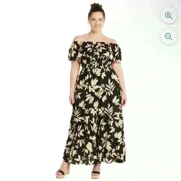Terra & Sky Dresses & Skirts - Terra & Sky Women's Plus Size Off The Shoulder Maxi Dress size 0X Floral NWT